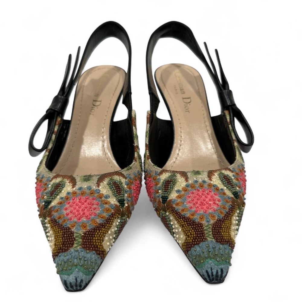 Christian Dior Women's Multicolor Embellished Slingback Heels